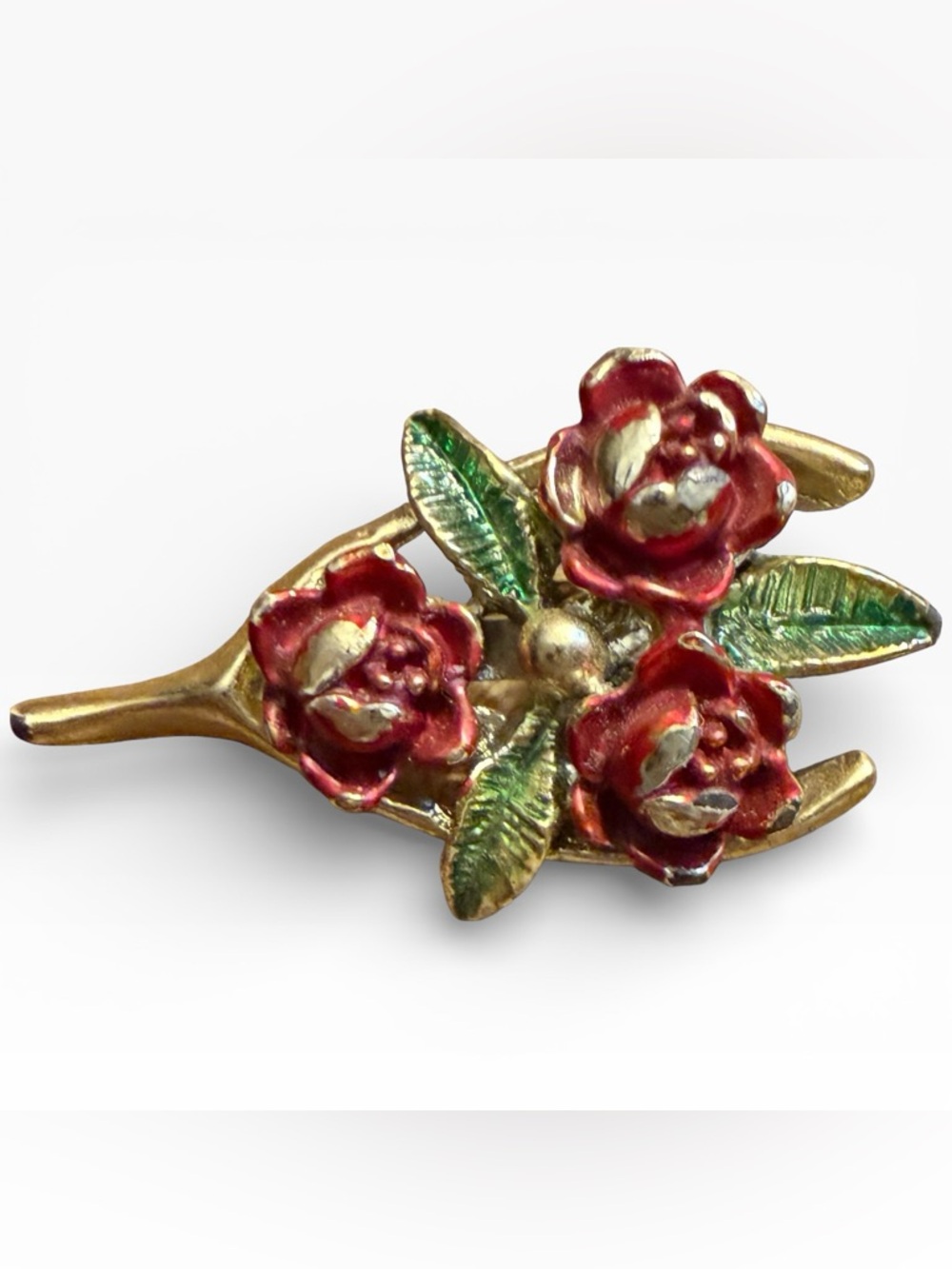 Gerry’s Floral Red Rose Brooch - Elegant Women’s Jewelry